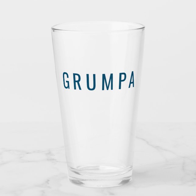 Grumpa Funny Novelty for Grumpy Grandpa Graphic Glass (Front)