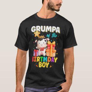 Grumpa Of The Birthday Boy Cow Farm Animals Family T-Shirt
