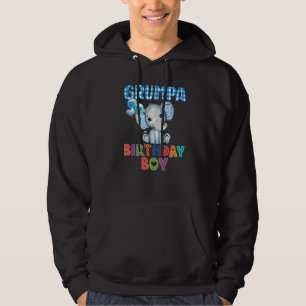 Grumpa Of The Birthday Boy Elephant Family Elephan Hoodie