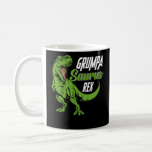 Grumpa-Saurus Rex Dinosaur GrumpaSaurus Coffee Mug (Left)