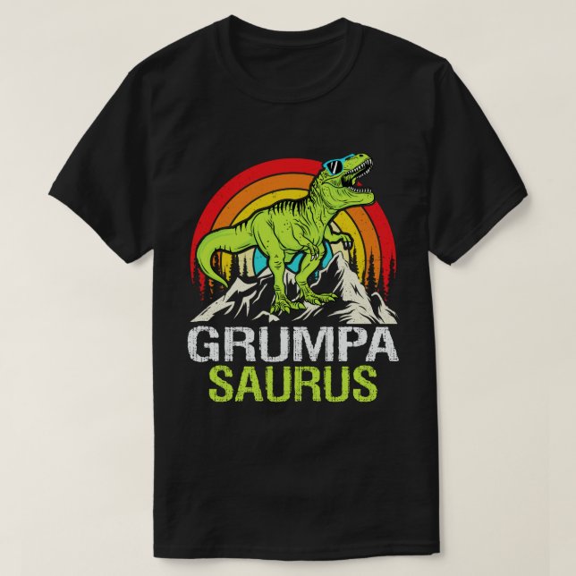 Grumpasaurus Dinosaur Grandpa Saurus Father's Day T-Shirt (Design Front)