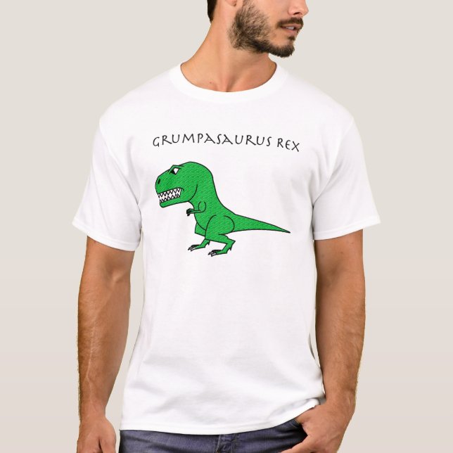 Grumpasaurus Rex Green Textured T-Shirt (Front)
