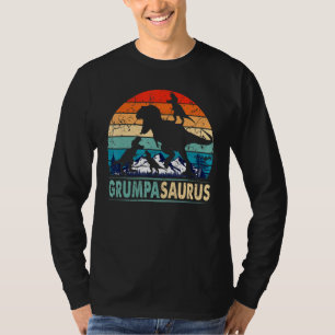 Grumpasaurus T Rex Grumpa Dinosaur 3 Kids Funny Fa T-Shirt