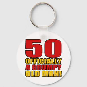 Grumpy 50th Birthday Humour Key Ring