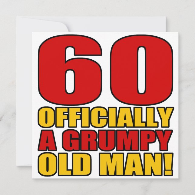 Grumpy 60th Birthday Humour Card (Front)