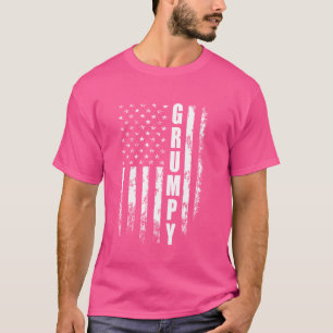 Grumpy American Flag 4th of July Vintage Christmas T-Shirt