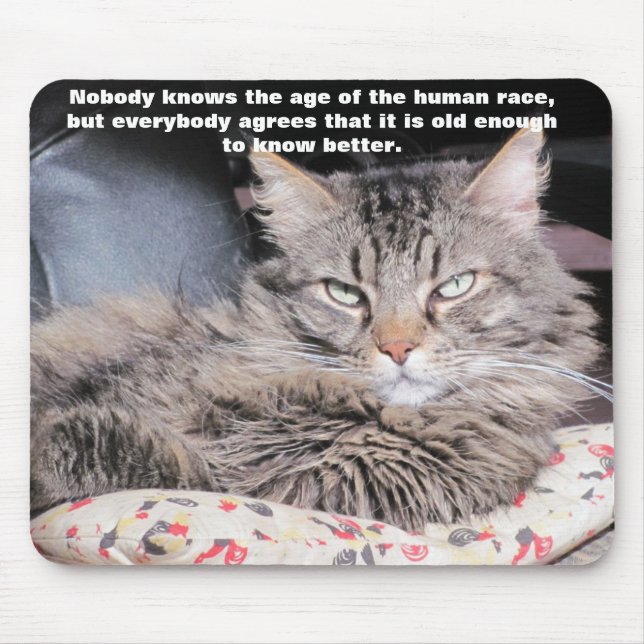 Grumpy Angel with "Age" Quote Mouse Mat (Front)