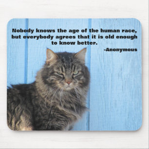 Grumpy Angel with Anonymous Quote Mouse Mat