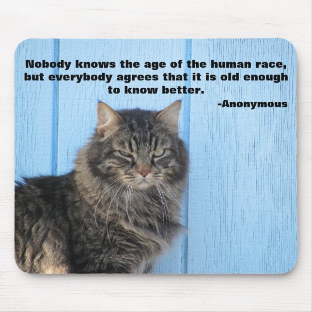 Grumpy Angel with Anonymous Quote Mouse Mat (Front)