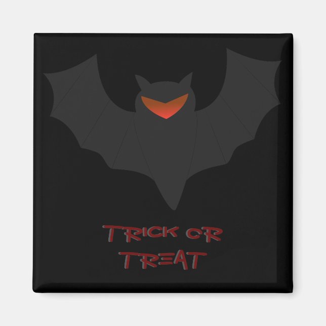 Grumpy Bat Halloween Magnet (Front)
