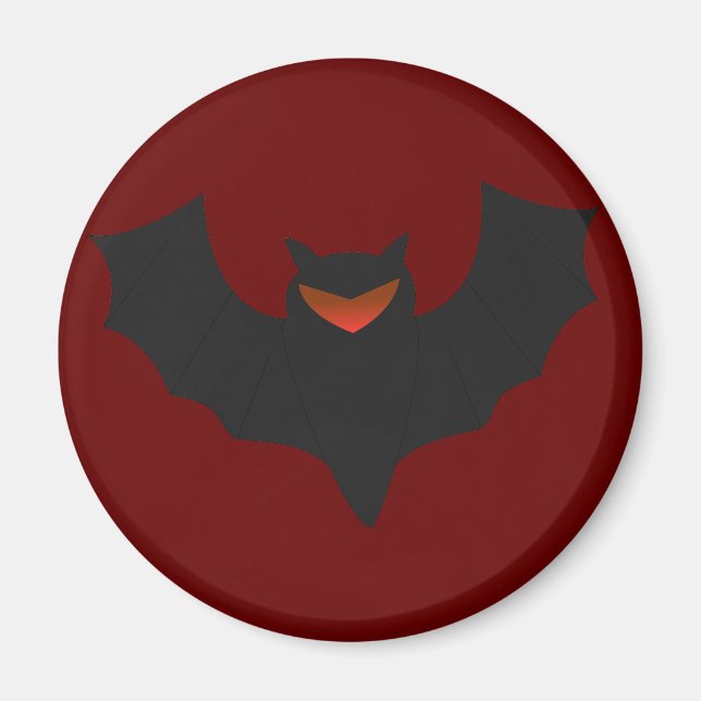 Grumpy Bat Halloween Magnet (Front)