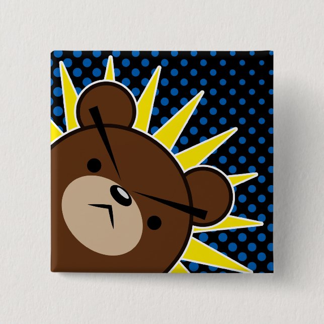 Grumpy Bear Roar 15 Cm Square Badge (Front)