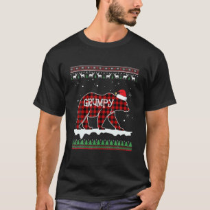 Grumpy Bear Santa Red Plaid Family Pajamas For Chr T-Shirt