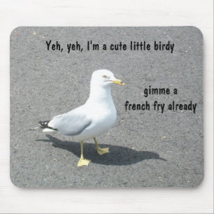 Grumpy Begger Seagull Animal Meme Mouse Mat