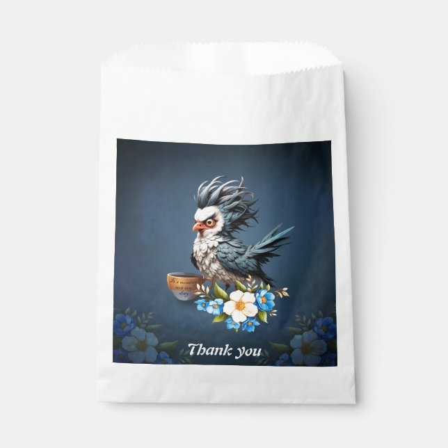 Grumpy Bird on Monday.  Favour Bags (Front)