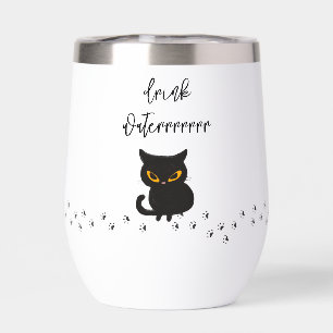 Grumpy Black Cat Drink Water Reminder