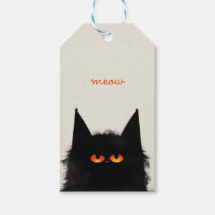 Grumpy Black Cat Gift Tags