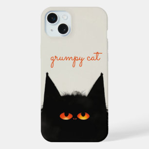 Grumpy Black Cat iPhone 15 Plus Case