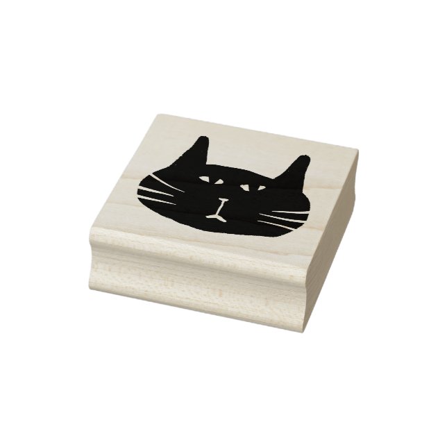 Grumpy black cat stamp (Stamp)
