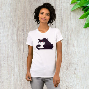 Grumpy Black Cat Womens T-Shirt