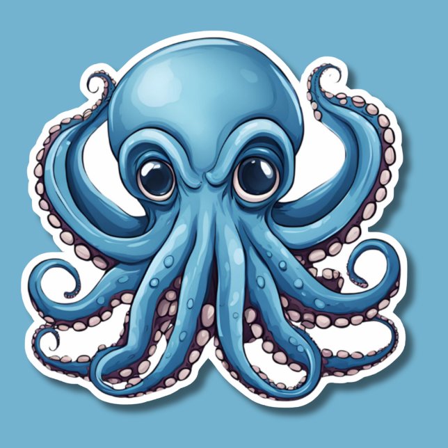 Grumpy Blue Octopus Waterproof  (Creator Uploaded)