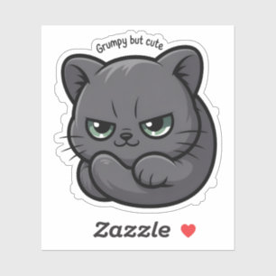 Grumpy but Cute Sassy Cat Illustration