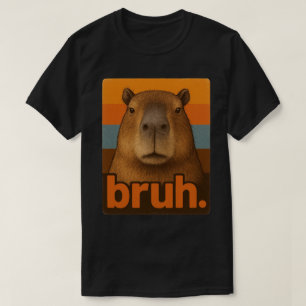 Grumpy Capybara “bruh” Meme – Funny Retro Animal T-Shirt