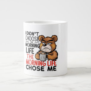 Grumpy Cartoon Bear Large Coffee Mug
