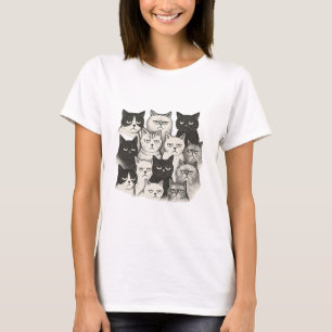Grumpy Cartoon Cats T-Shirt