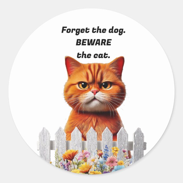 Grumpy Cat art  Classic Round Sticker (Front)