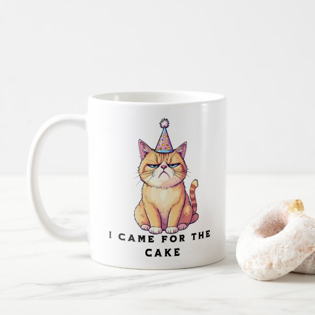Grumpy Cat Birthday Coffee Mug (With Donut)