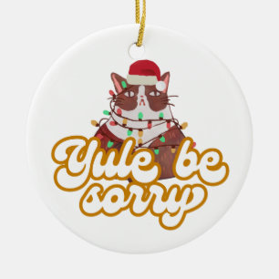 Grumpy Cat Ceramic Ornament