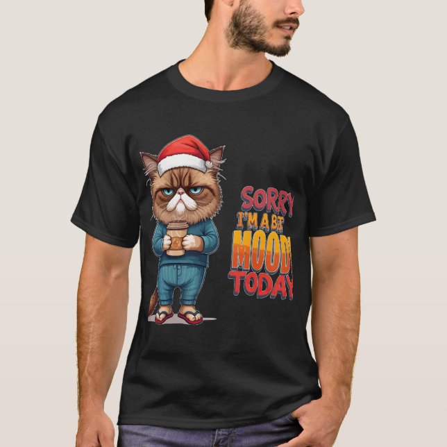 Grumpy Cat Christmas Mood T-Shirt (Front)