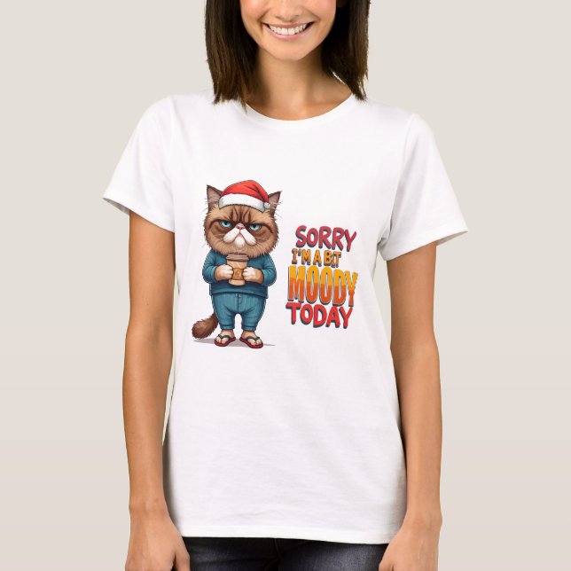 Grumpy Cat Christmas Mood T-Shirt (Front)
