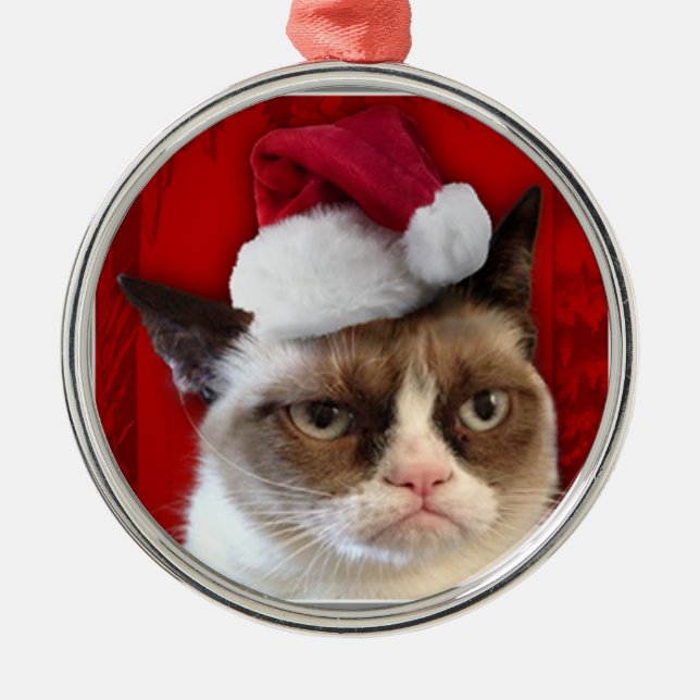 Grumpy Cat Christmas Ornament (Front)