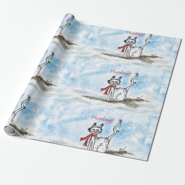 Grumpy Cat Christmas Wrapping Paper (Unrolled)