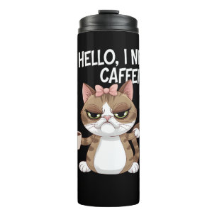 Grumpy Cat Coffee Lover Design Gift Thermal Tumbler