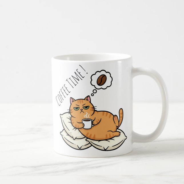 Grumpy Cat Coffee Time Ceramic Mug (Right)