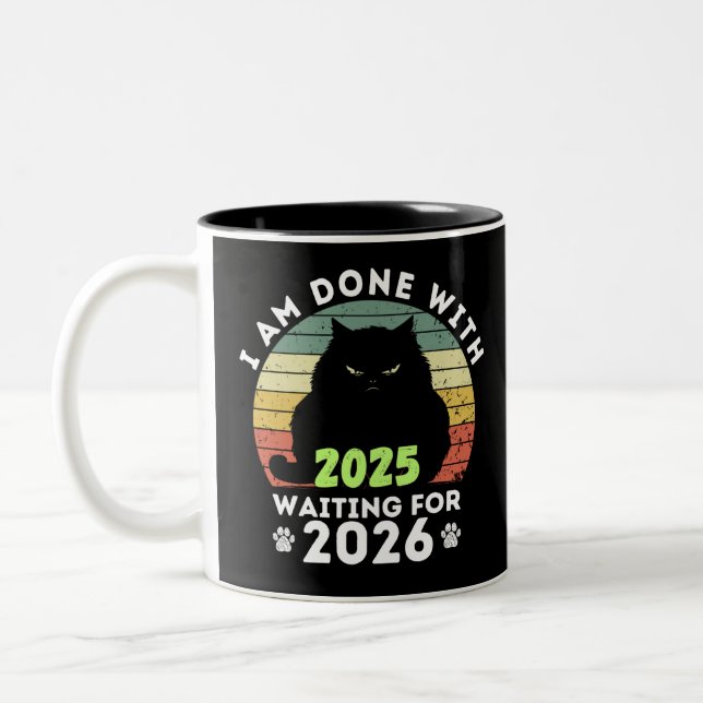 Grumpy Cat Countdown Two-Tone Coffee Mug (Left)