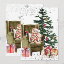 Grumpy Cat Couple Christmas Cards