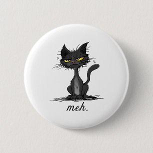 GRUMPY CAT - Funny Meh Cat - Crazy Cat Lady Gift 6 Cm Round Badge