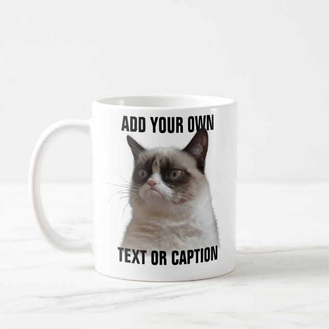 Grumpy Cat Glare - Add your own text Coffee Mug (Left)