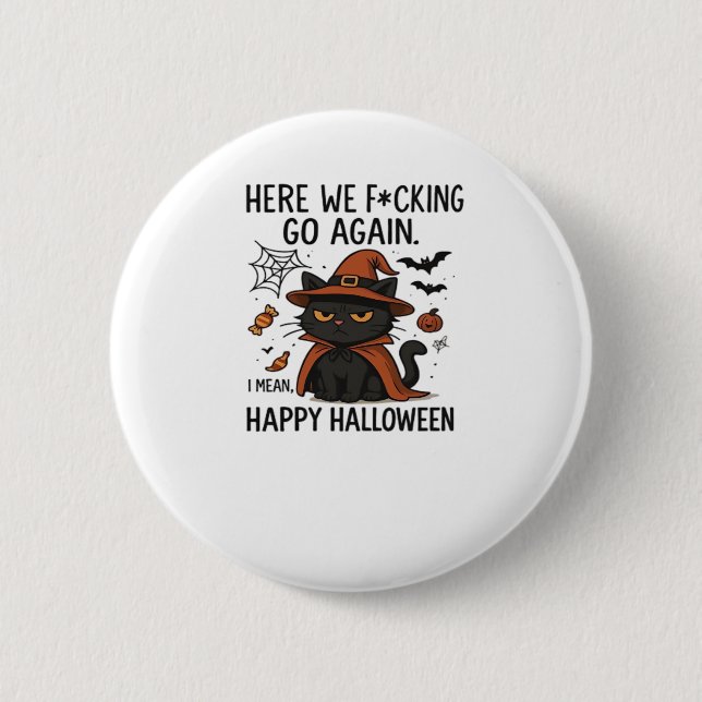 Grumpy Cat Halloween Classic T-Shirt 6 Cm Round Badge (Front)