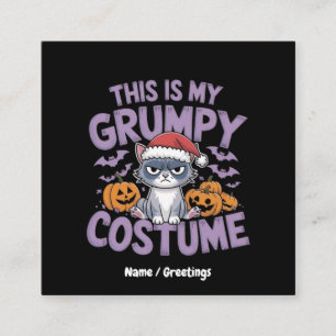 Grumpy Cat Halloween Costume Funny Holiday Animal Square Business Card