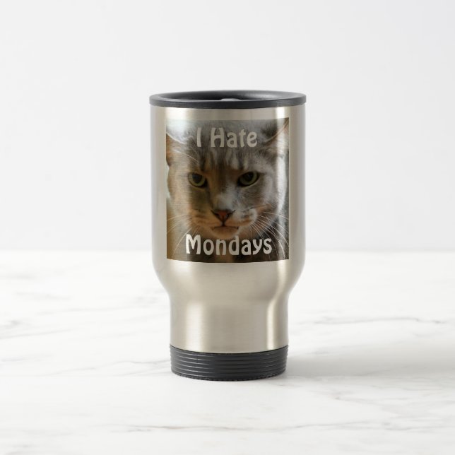 Grumpy Cat Hates Mondays Travel Mug (Center)