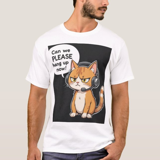 Grumpy Cat Headset T-shirt (Front)
