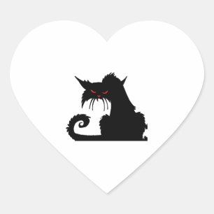 Grumpy cat    heart sticker