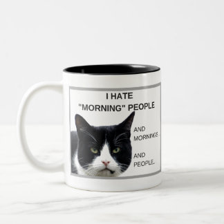 Grumpy Cat "I Hate Morning People" Coffee Mug! Two-Tone Coffee Mug