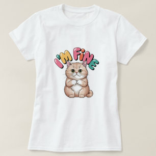 Grumpy Cat "I'm Fine" Funny Cartoon Shirt