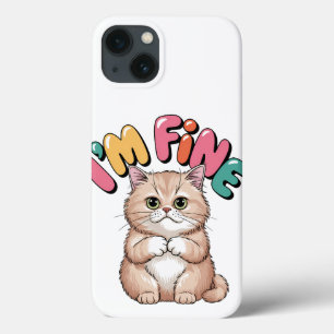 Grumpy Cat "I'm Fine" Funny Cartoon Shirt iPhone 13 Case